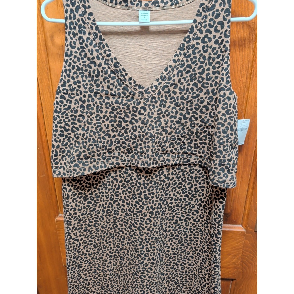 Old Navy Leopard Print V neck Sleeveless Maternity Dress NWT Sz S - Picture 4 of 7